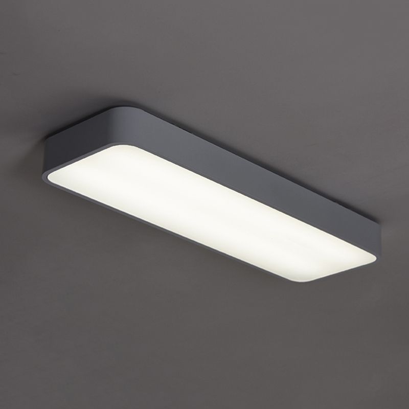1-Light LED Flush Light Modern Aluminum Rectangular Ceiling Light Fixture