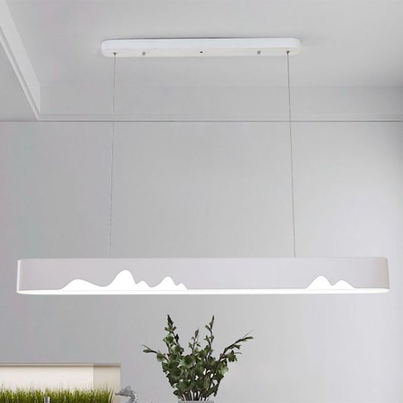 Chandelier linéaire rectangulaire blanc / noir / vert