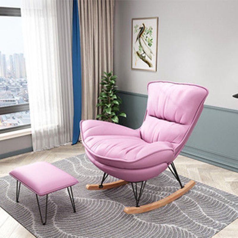 Modern Style Rocking Chair Upholstered Faux Leather Rocking Accent Chair Chair