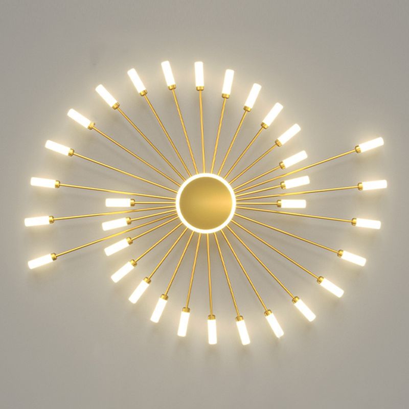 Moderne artistieke LED-plafondarmatuur IJzeren lineaire inbouw met acrylkap