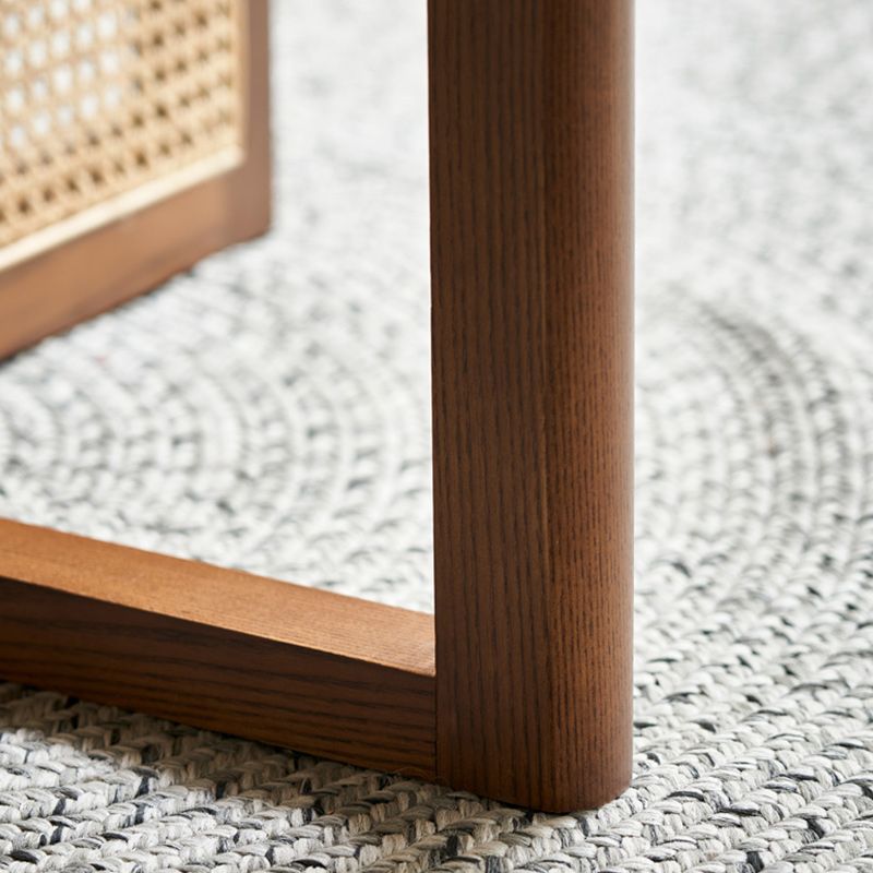 Solid Wood Dining Set 1/2/5 Pcs Round Rattan Dining Table and Chairs