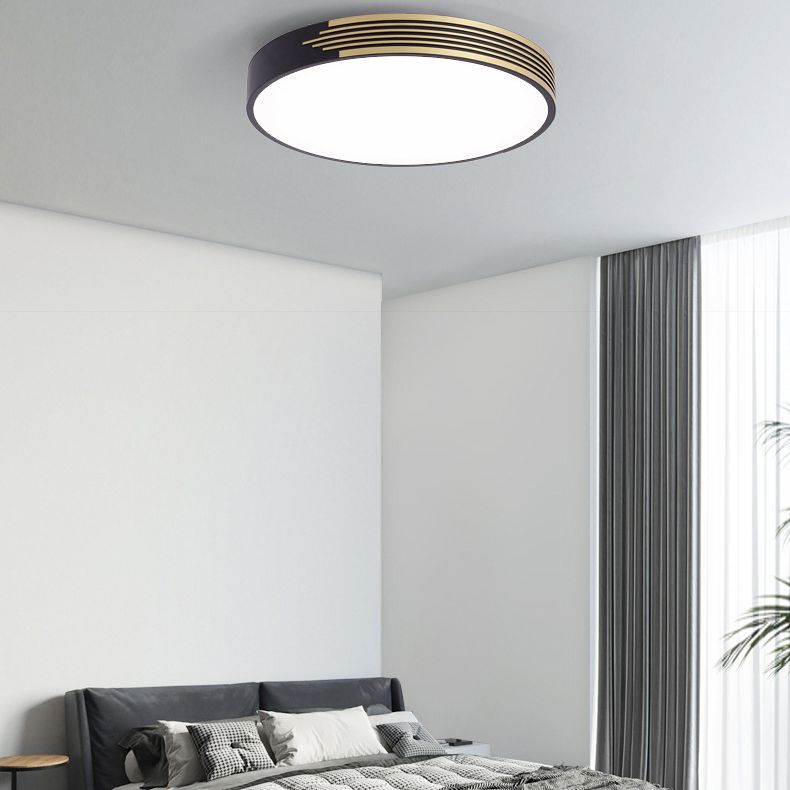 1-flammige, schwarze, bündige Deckenleuchte, runde, moderne Aluminium-Unterputzleuchte