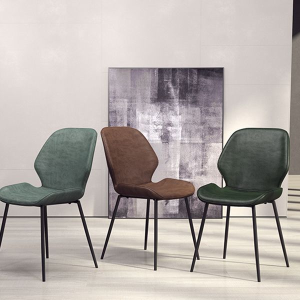 Glam Style Dining Chair PU Leather Dining Room Chair for Indoor