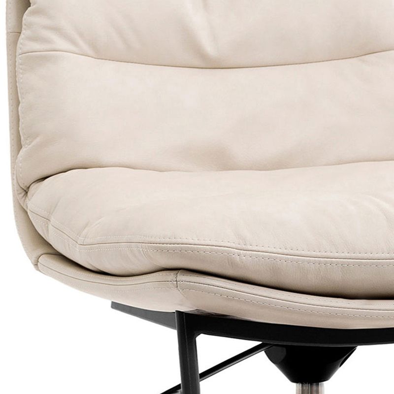 Glam Style Armless Counter Stool Leather Adjustable Height Bar Stool