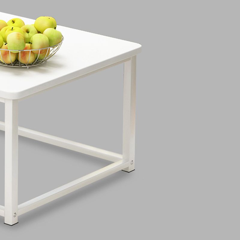 Modern Style Rectangular Wood Table with Black/bass and Metal Frame Base Coffee Table