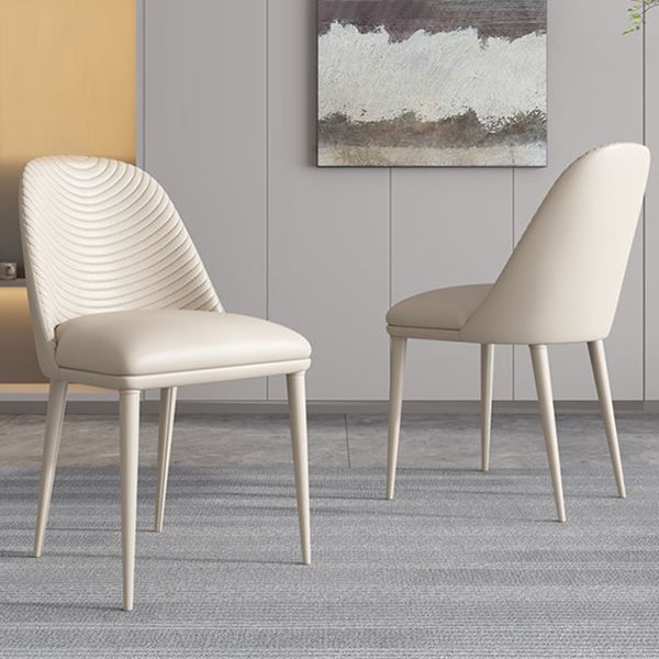 Contemporary Faux Leather Dining Chair Parsons Chair in Matte Finish for Kitchen