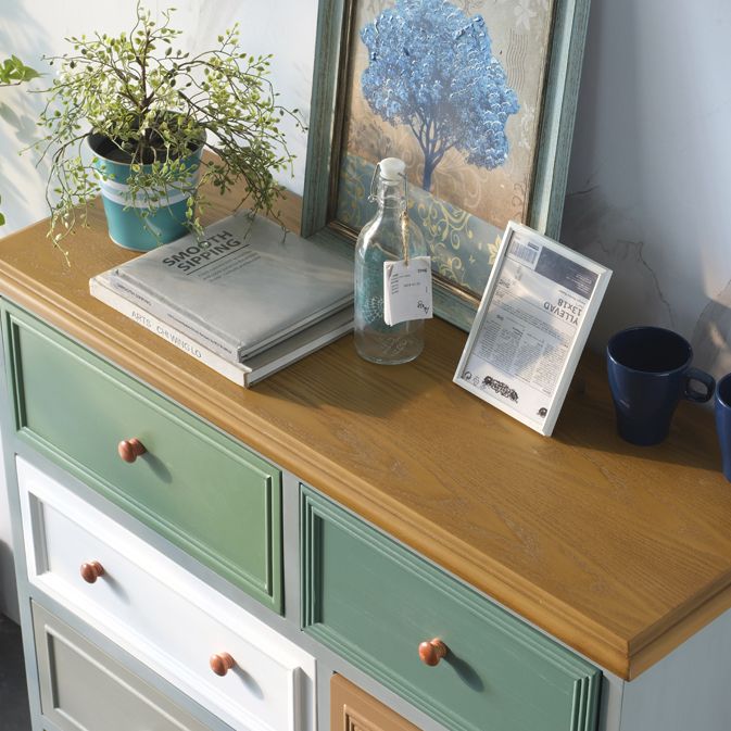 Nautical Vertical Lingerie Chest Wood Storage Chest Dresser for Bedroom