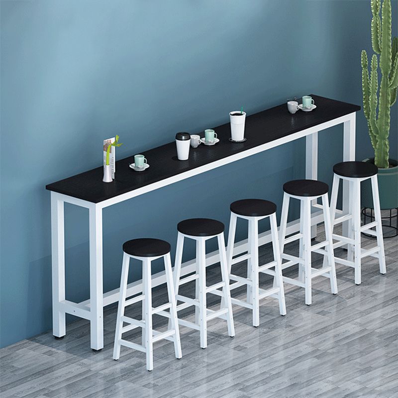 Contemporary Wood Bar Dining Table Rectangle Bar Table for Living Room