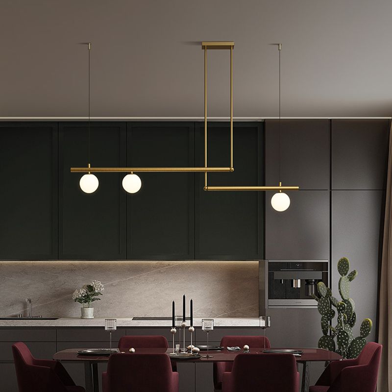 3 Ligeras de la isla de cocina Candelera lineal de la isla contemporánea de iluminación de la isla contemporánea