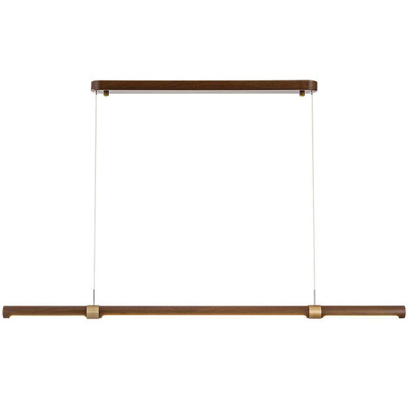Modern Single Brown Kitchen Island Lighting LED Wooden Island Pendant Lighting