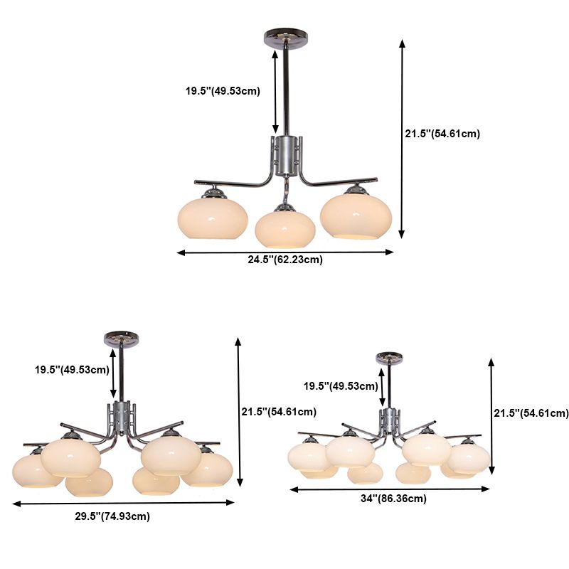 Modern Silver Ceiling Hung Fixture Starburst Glass Down Lighting Pendant