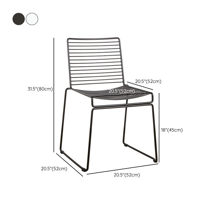 Metal Modern Style Side Chair Ladder Back Chair for Patio Use