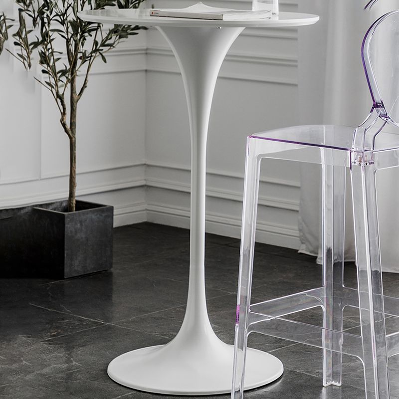 Metal Pedestal Bar Height Table Industrial Round Bar Dining Table