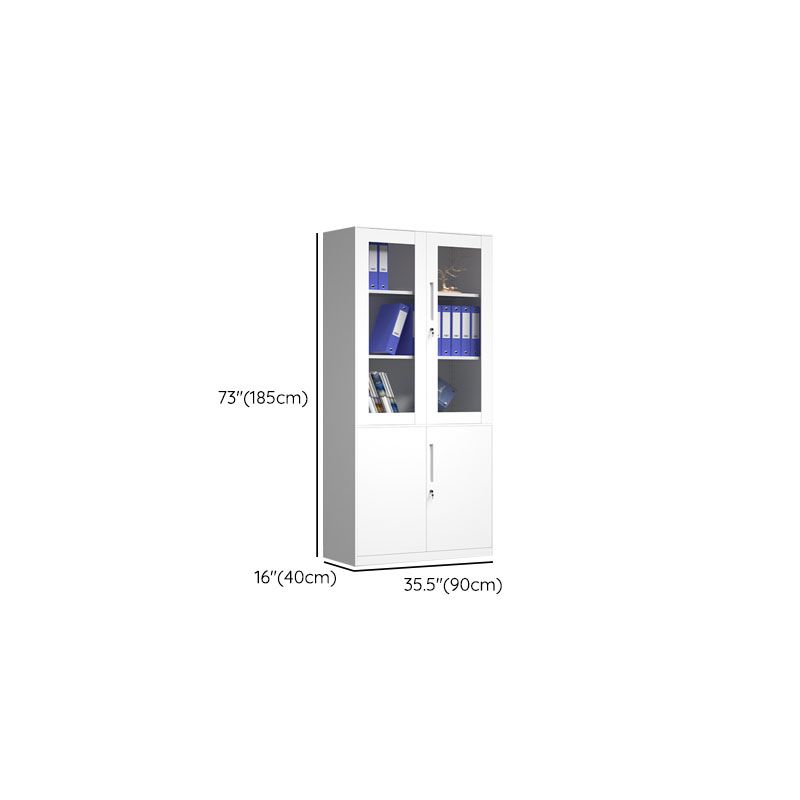 Contemporary File Cabinet Metal Frame Fireproof Vertical Filing Cabinet with Key Lock