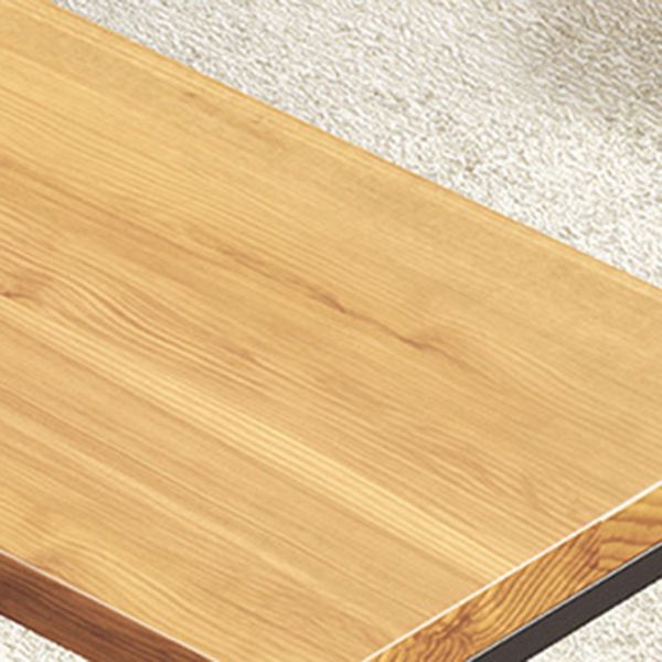 Rectangular Pine Wood Top Bar Table Industrial Bar Table with Storage Double Pedestal