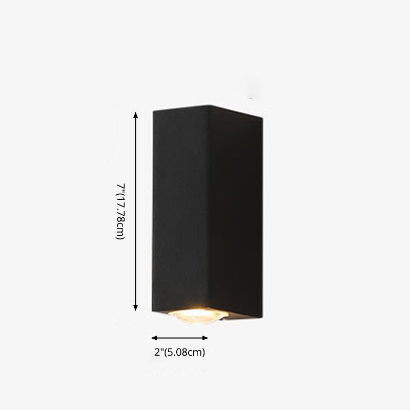 Luz de pista LED rectangular negra en la simplicidad moderna Lámpara de pared impermeable de aluminio