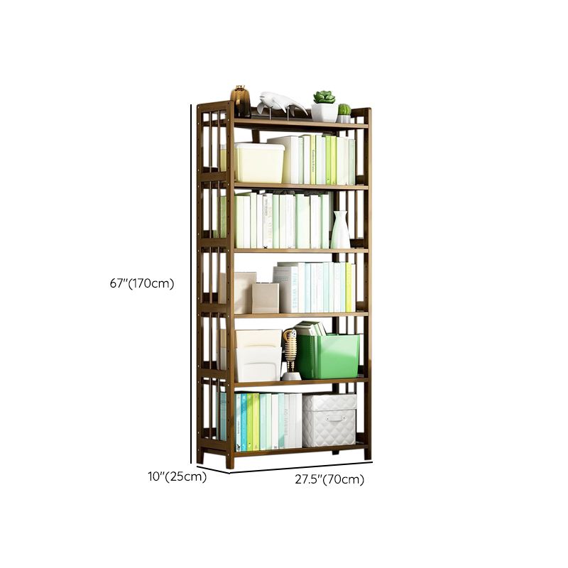 Contemporary Etagere Bookshelf Bamboo Shelf Bookcase for Home