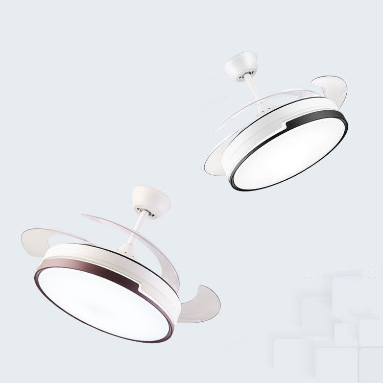 Lampada a ventola del soffitto in metallo nordico a 1 testa a monte semifulta lampada