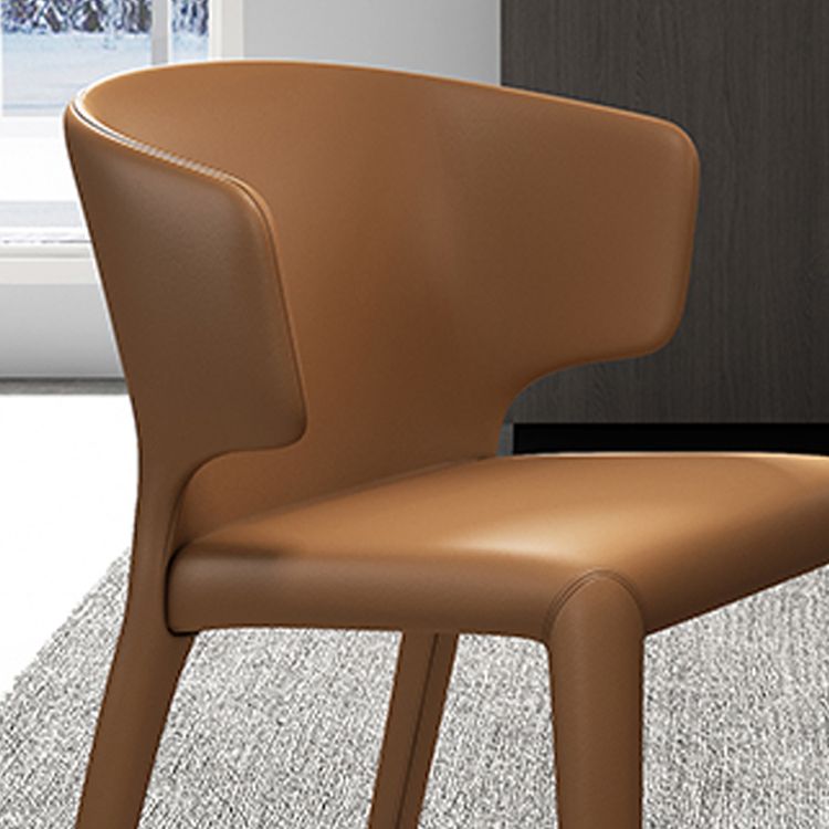 Contemporary Style Dining Chair Faux Leather Low Back Dining Side Chair