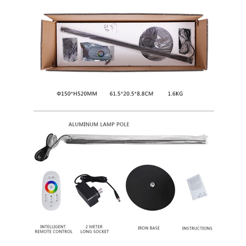 Metal Stick Shade RGB Night Lamp Simplicity LED Black Table Lighting for Bedroom