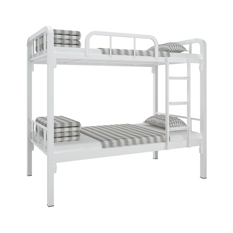 Contemporary Bunk Bed Iron Solid Color Bed With Headboard and Footboard