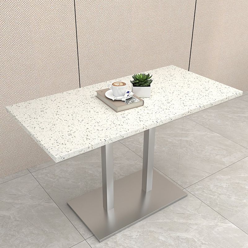 Modern Geometric Stone Dining Table Metal Base for Dining Room