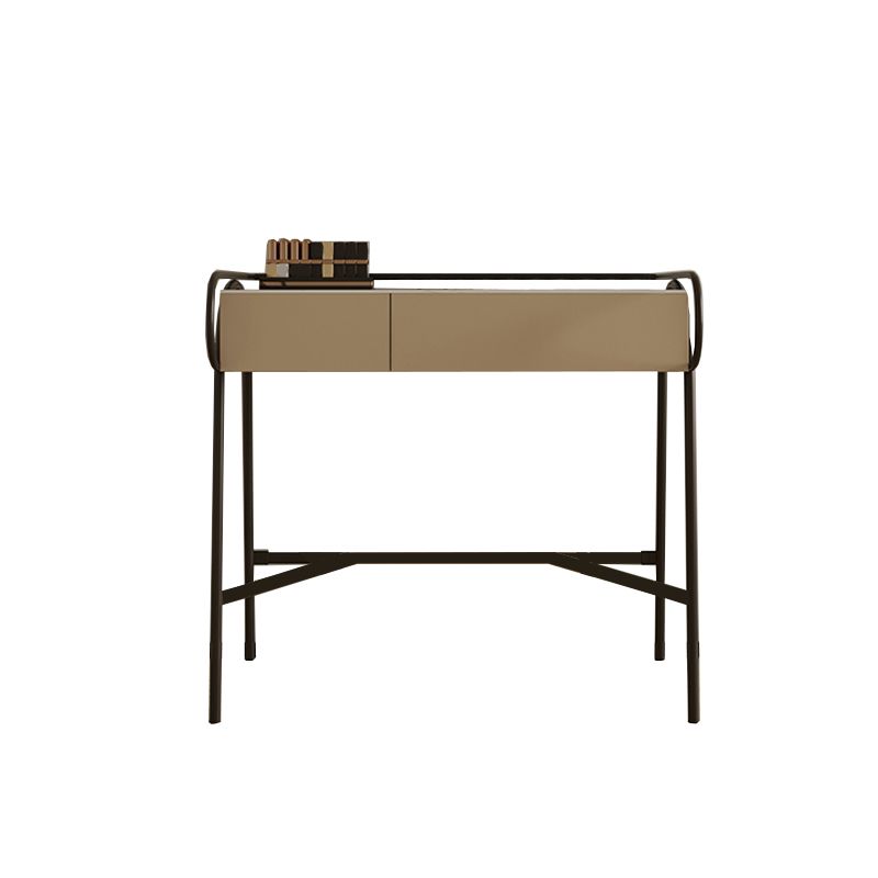Stone Top Mirrored Make-up Vanity Metal Dressing Table Set with Stool