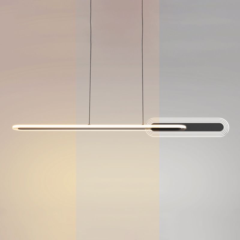 Linear LED Island Light Modern Style Metal Hanging Light for Dining Room