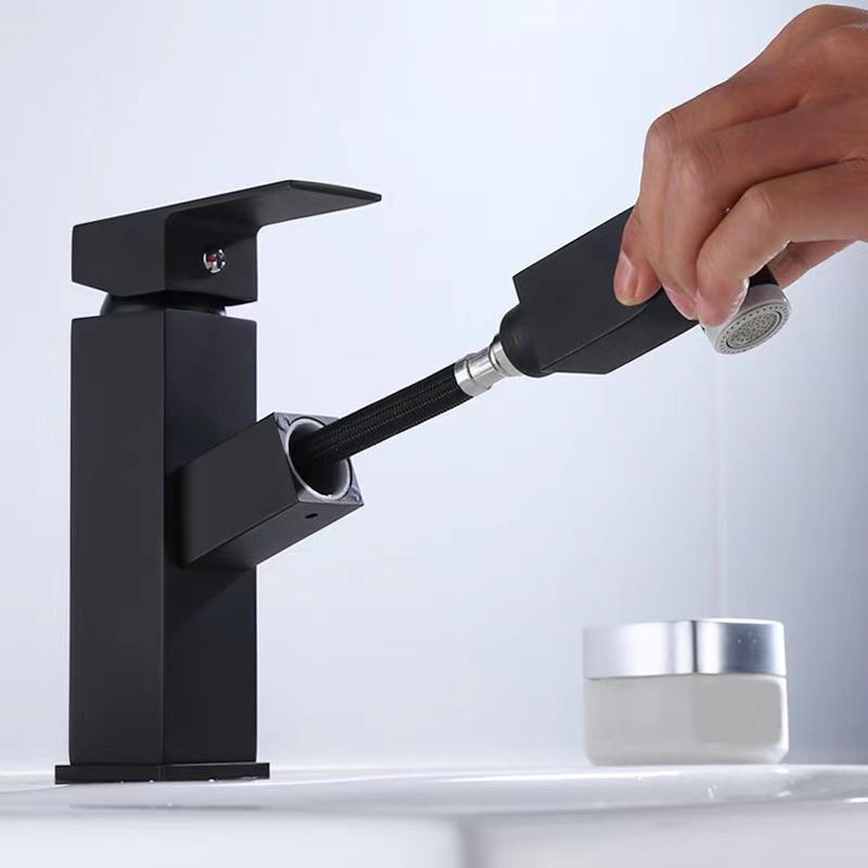 Contemporary Vessel Faucet Pull-out Faucet with One Lever Handle