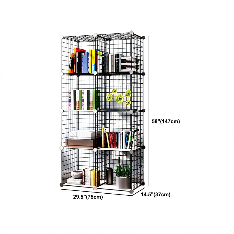 Contemporary Metal Bookcase Closed Back Bookshelf for Living Room