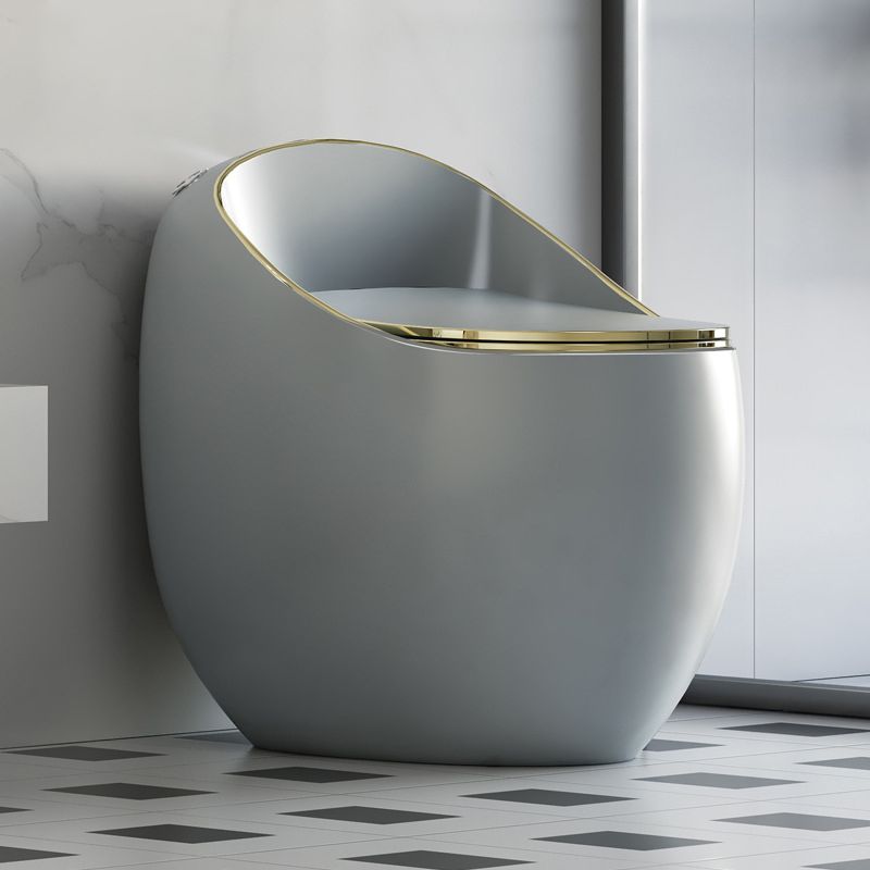 Modern Seat Included One Piece Toilet Round Floor Mounted Toilet Bowl for Washroom