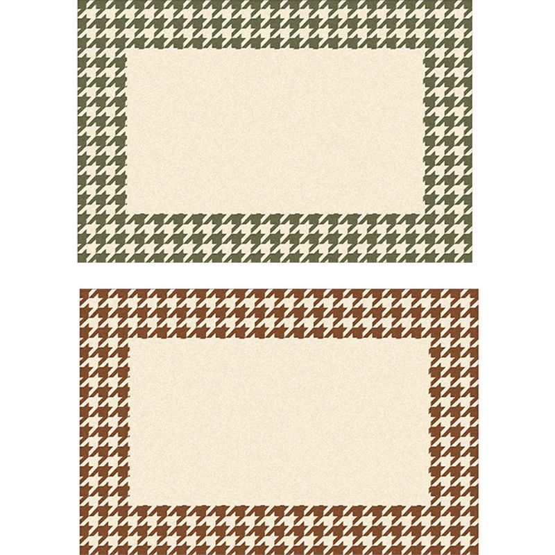 Modern Houndstooth Pattern Rug Polyester Area Rug Non-Slip Backing Carpet for Living Room