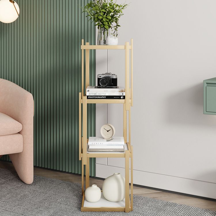 Glam Style Open Bookshelf Vertical Shelf Bookcase for Home Office
