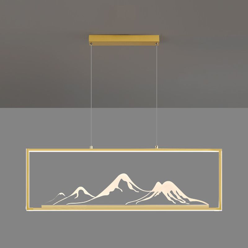 Geometrische Inselleuchte moderne Teelauminselbeleuchtung mit Acrylschatten