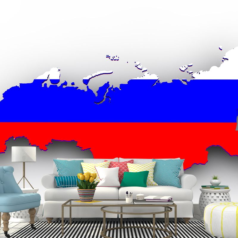 Illustration Wall Mural Map Contemporary Mildew Resistant Flag Wallpaper
