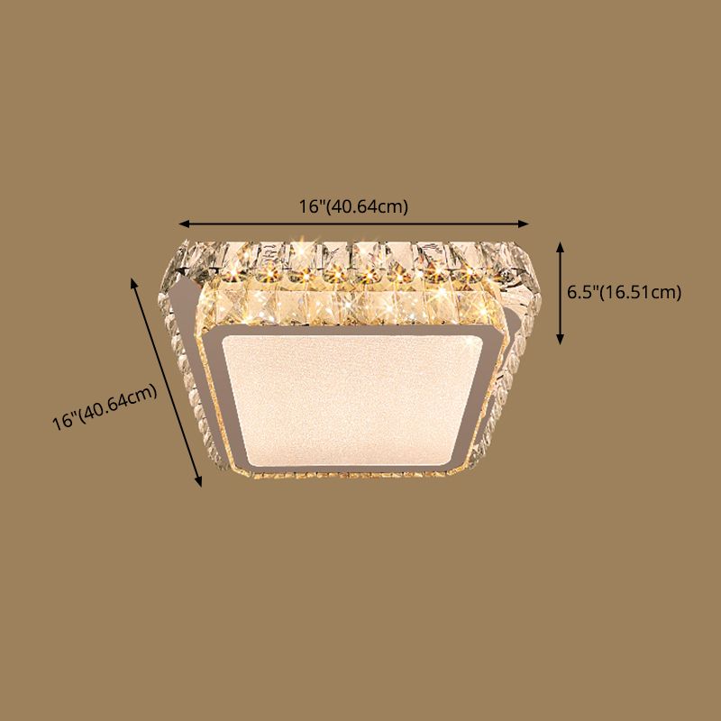 Plafonnier LED en cristal à deux niveaux, montage encastré en acier inoxydable, Style de luxe moderne, pour salon