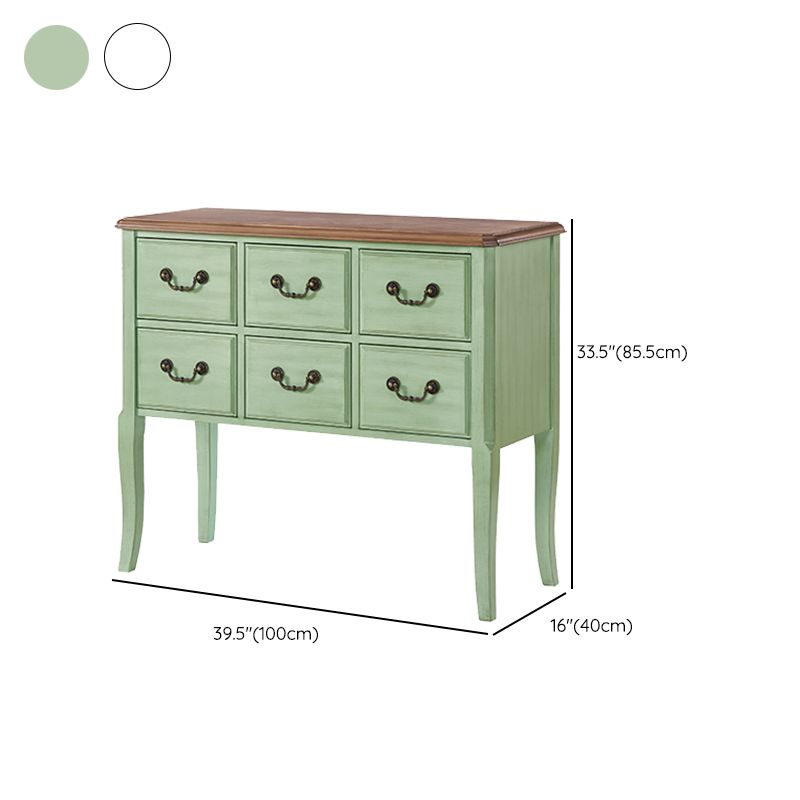 French Country Storage Chest with 6 Soft-Close Drawers for Home