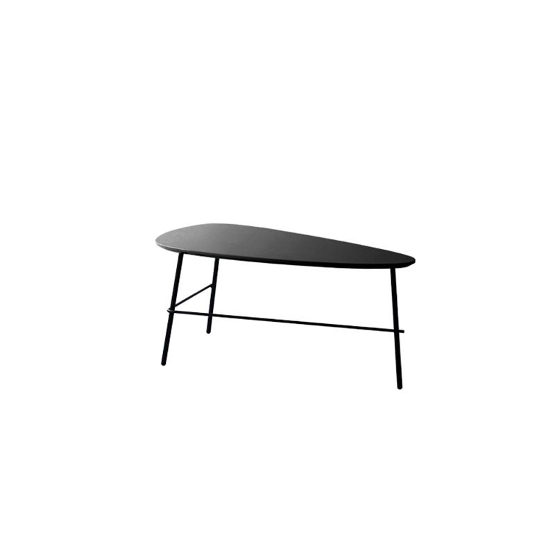 Modern Metal 3 Legs / Trestle Base Triangle / Oval Wood Top Coffee Table
