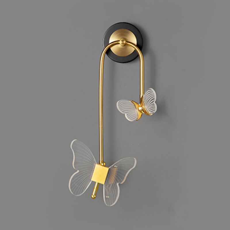 Nordic Style Iron Wall Light Butterflies Shape Wall Lamp for Children's Room