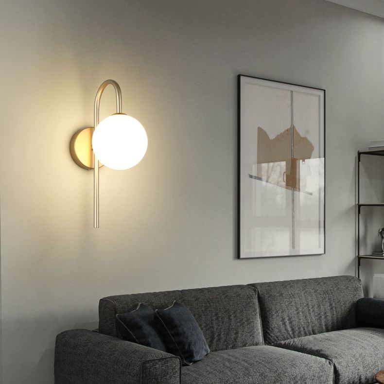 Iluminación de pared de cuello de vidrio de vidrio Lucinación de pared de estilo nórdico lámpara de luz para dormitorio para dormitorio