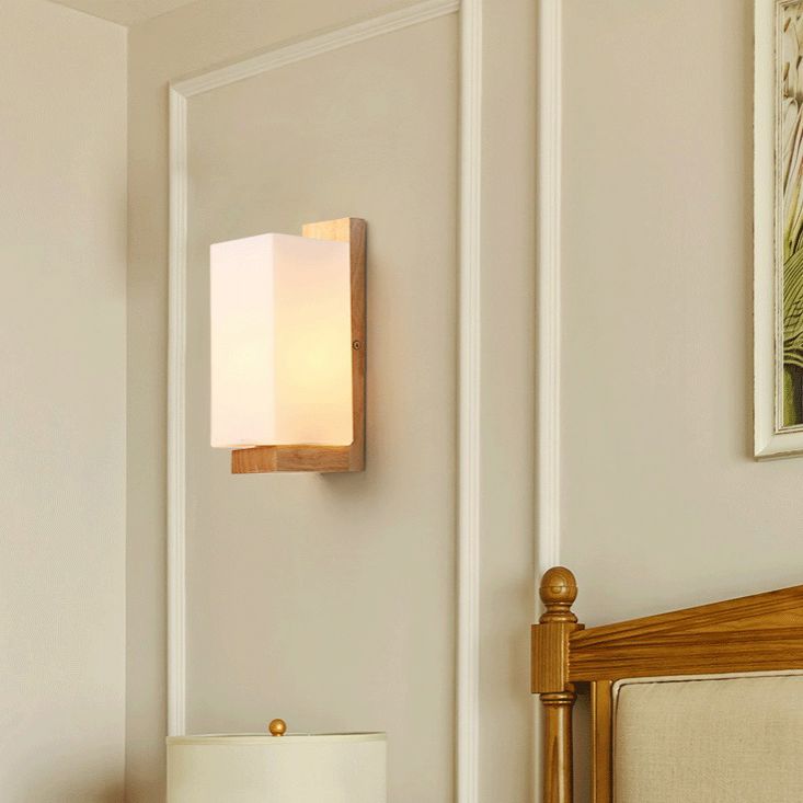Living Room One Head Wall Sconce Modern Wood Style Wall Mounted Light Fixture