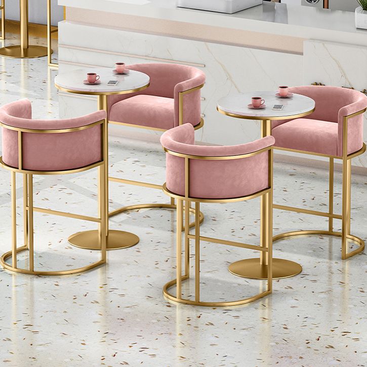 Industrial White Pub Set with Upholstered Stools 1/3/5 Pieces Bar Table for Small Places