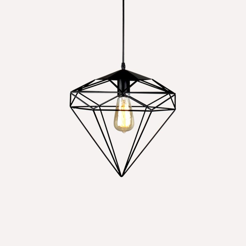Lampada da pranzo a forma di ferro a forma di pietra gemma antica a 1 luce