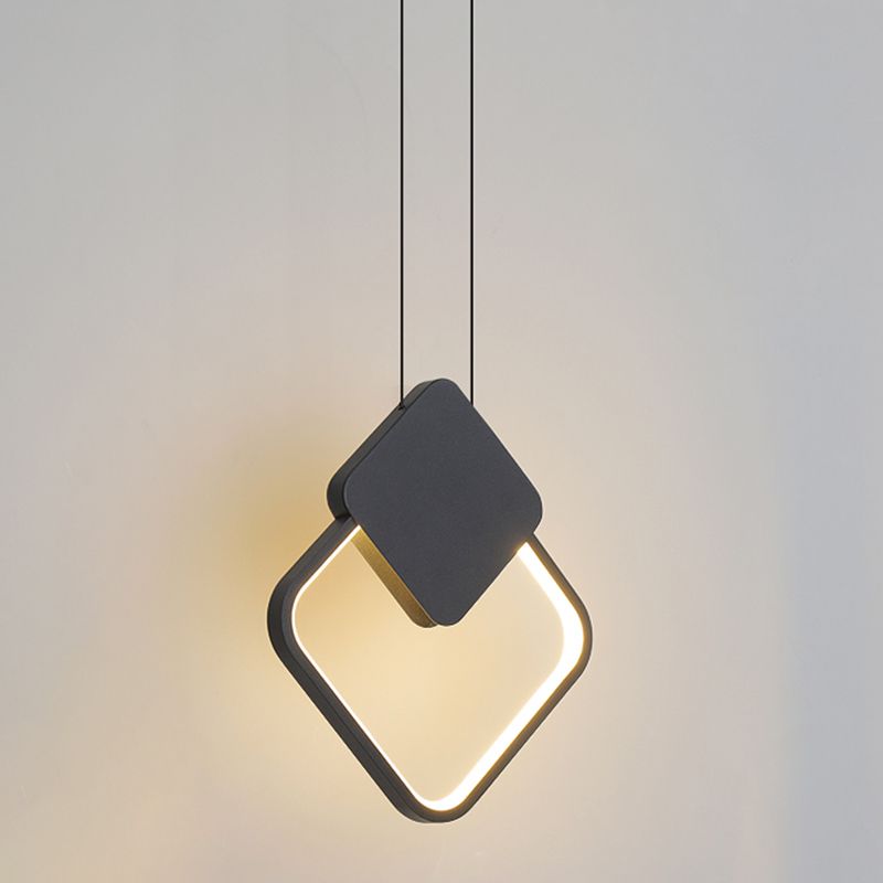 Minimalisme pendentif léger acrylique à 1 lumière LED vers le bas pour chambre à coucher