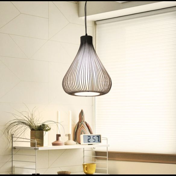 Onion Shape Hanging Pendant Light Modern Style Metal Pendant Lighting Fixture for Dinning Room