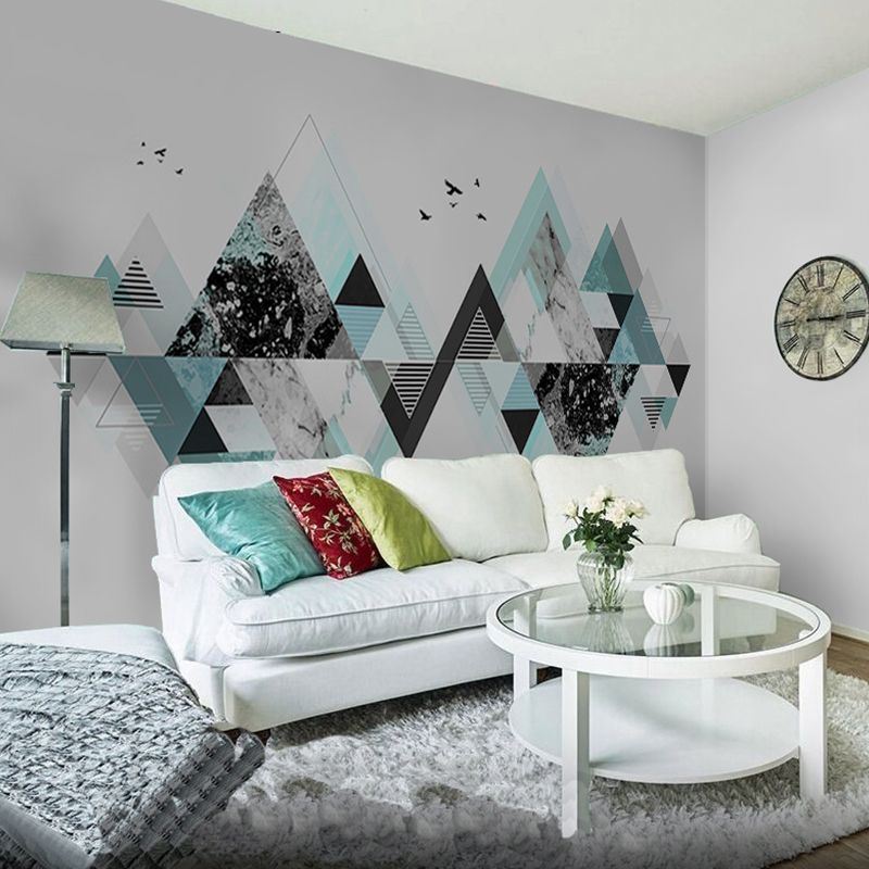 Modern Art Murals Fresh Color Harlequin and Geometries Full Size Wall Covering for Living Rooms