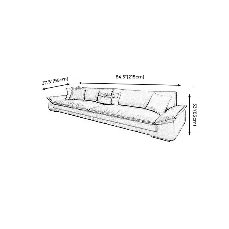 Modern Faux Leather Sofa and Chaise Gray Pillow Top Arm Sectional for Apartment