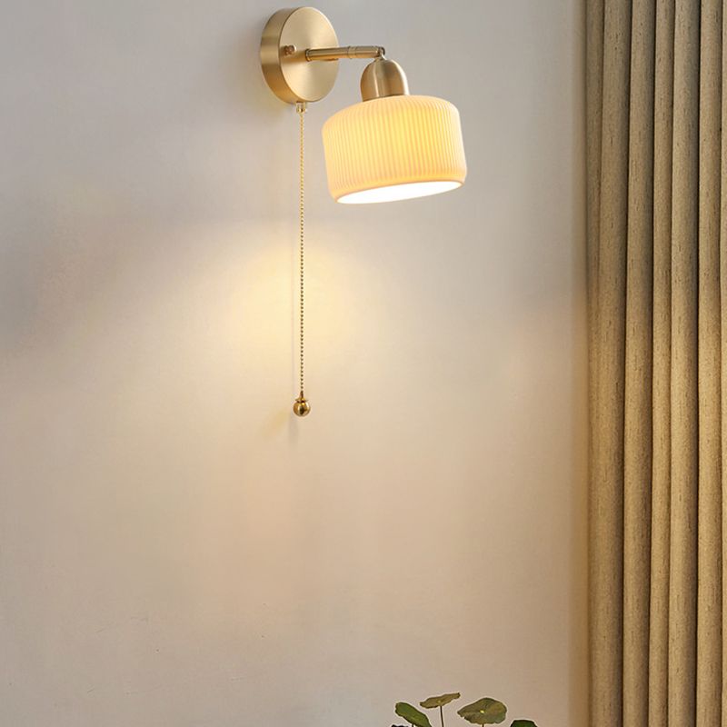 Postmodern Wall Lamp 1-Light Wall Mount Lamp with Ceramics Shade for Bedroom