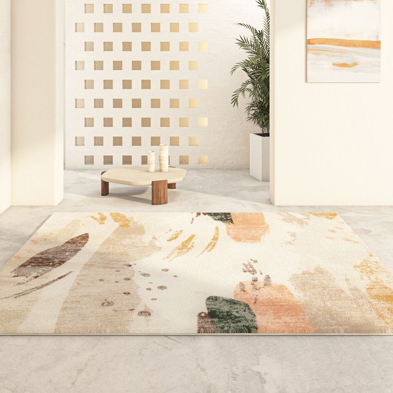 Green Simple Rug Polyester Color Block Indoor Rug Non-Slip Backing Rug for Drawing Room