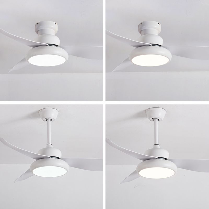 Luz de ventilador redondeo de dormitorio Luz de la sala de estar de metal LED Semi Flush Techo de techo de montaje